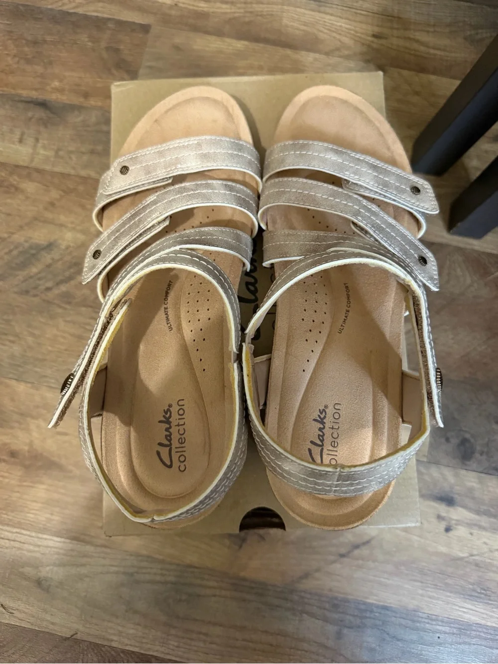 Clarks Collection Calenne Clara Bronze Metallic Strappy Sandals Women’s 11 M